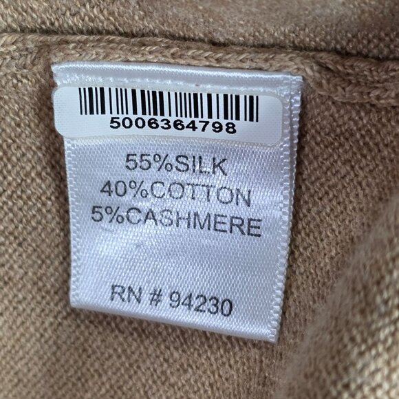 Mens Paul Fredrick Beige Silk Cashmere Blend Mock Turtleneck Sweater Size XL - Picture 4 of 9